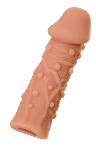 Насадка фаллического вида с венками и шишечками телесного цвета KOKOS Extreme Sleeve 006 S-size ES.006-S (12,7 см)