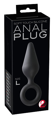 Чёрная анальная пробка Orion Soft Touch Plug L 0532371 (15,5 см)