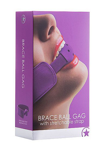 Фиолетовый кляп Shots Media BV Brace Balll Purple OU121PUR