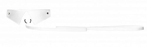 Белый кожаный воротник с поводком Shots Media BV White OUCH! OU144WHT