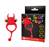 Красное эрекционное виброкольцо с рожками и хвостиком Bior toys ST-40166-3