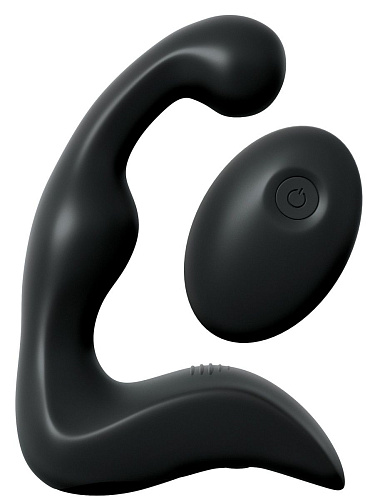 Чёрный вибромассажёр простаты с пультом ДУ Pipedream Control P-Spot Pro PD4771-23