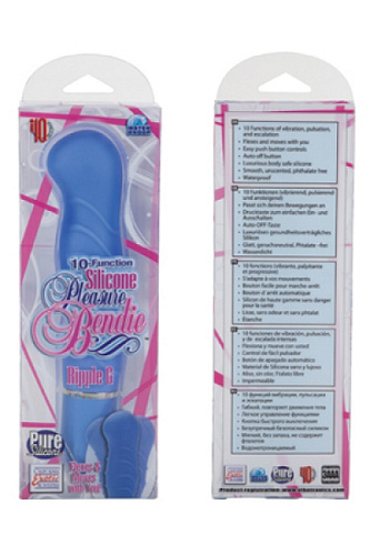 Нежно-голубой гнущийся вибратор California Exotic Novelties Silicone Pleasure Bendie Ripple G s SE-0868-65-3 (17,3 см)