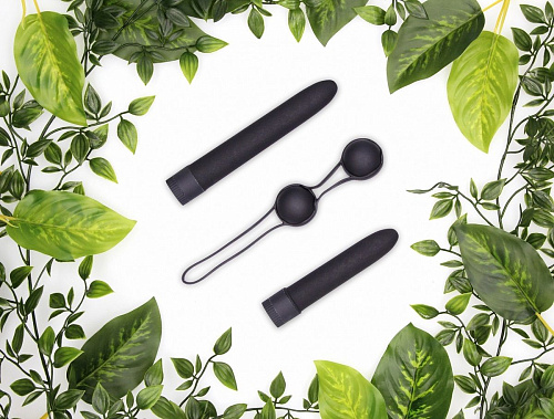 Чёрные вагинальные шарики со шнурком Shots Media BV Geisha NAT003BLK