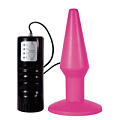 Розовая анальная пробка с вибрацией Toy Joy Brutal Pink Plug Medium 3006009637 (14 см)