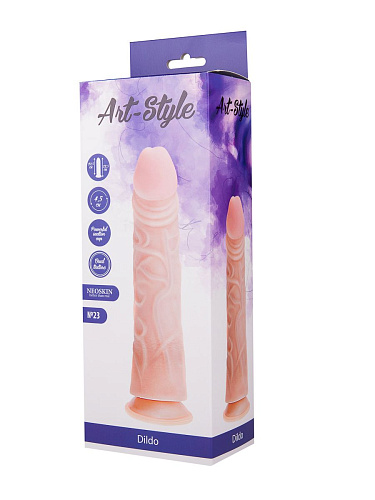 Упругий и рельефный фаллоимитатор телесного цвета на присоске LOVETOY (А-Полимер) ART-Style №23 011007