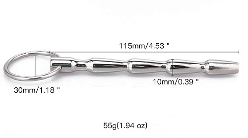 Стальной уретральный металлический стимулятор-ёлочка с колечком Bior toys NTU-80381