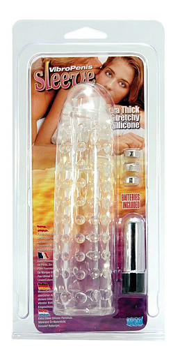 Прозрачная насадка-удлинитель с минивибратором в головке Seven Creations 2K940CL BCD GP