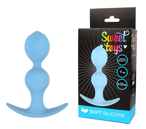 Голубая силиконовая анальная втулка Bior toys ST-40149-12 (11 см)