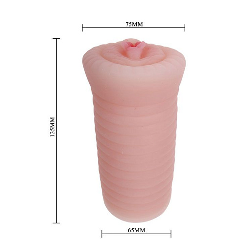 Нежная телесная вагина-мастурбатор с вибрацией Baile BM-009094J