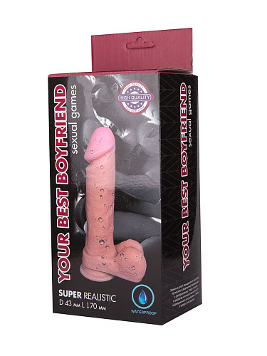 Телесный реалистичный фаллоимитатор Bior toys EE-10243