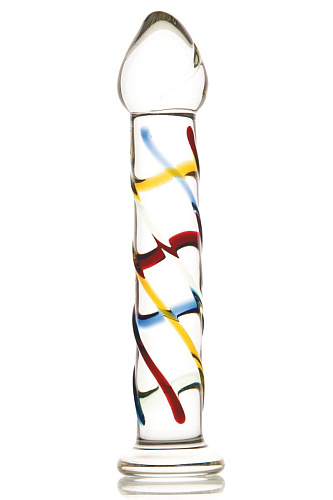 Стеклянный прозрачный фаллос с опоясывающими спиралями Sexus Glass 912012