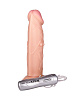 Вибратор с фигурками мужчины и женщины на стволе телесного цвета ToyFa 581012 (20 см)