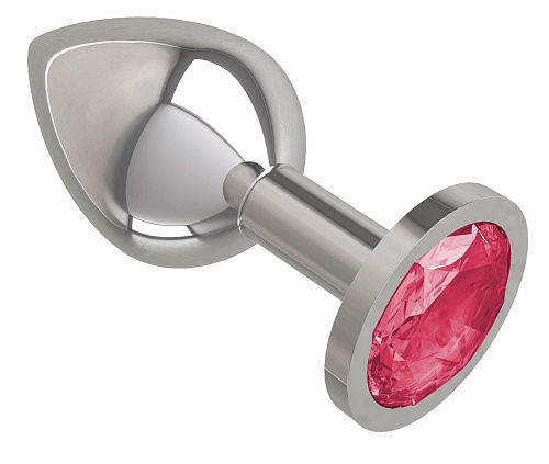 Серебристая средняя пробка с малиновым кристаллом Сумерки богов 523-02 crimson-DD (8,5 см)