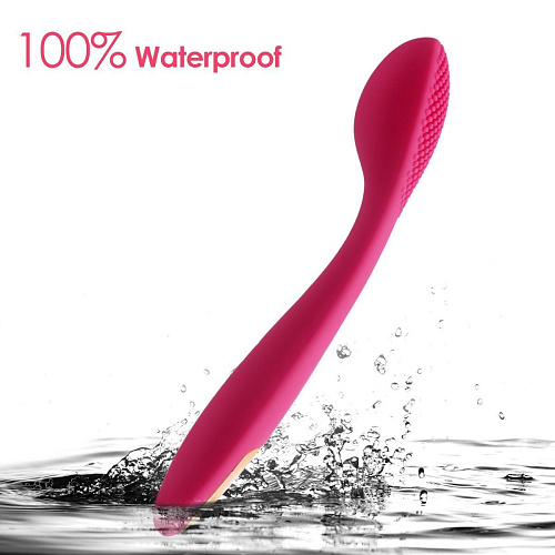 Сливово-розовый вибратор с рельефной поверхностью головки для G-стимуляции Svakom Nina SG01A-PMR (17 см)