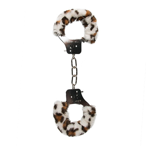 Наручники с леопардовым мехом EDC Wholesale Furry Handcuffs ET258LEO