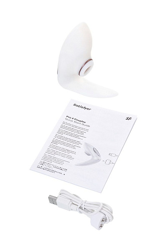 Вибро-вакуумно-волновой стимулятор для пар белого цвета Satisfyer Pro 4 Couples J2018-18