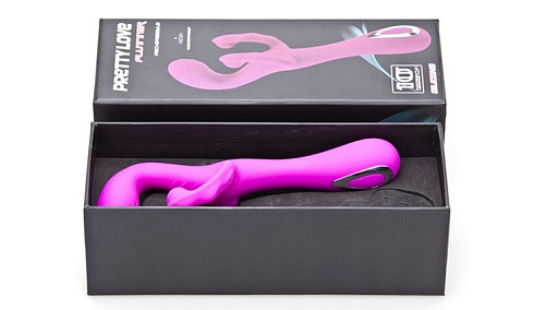 Многофункциональный лиловый вибромассажёр с 2 дополнительными отростками Baile Flutter BI-014130