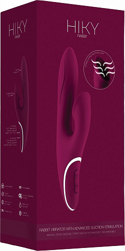 Фиолетовый вибратор с клиторальным отростком с функцией всасывания Shots Media BV Rabbit HIKY002PUR (23 см)