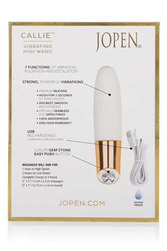 Вибромассажёр белого цвета Jopen Vibrating Mini Wand JO-8100-15-9 (12,75 см)
