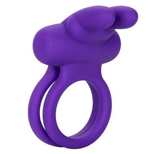Фиолетовое двойное эрекционное кольцо California Exotic Novelties Silicone Rechargeable Dual Rockin Rabbit SE-1843-20-3