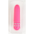 Розовый вибратор со стразами на основании ToyFa 881040-3