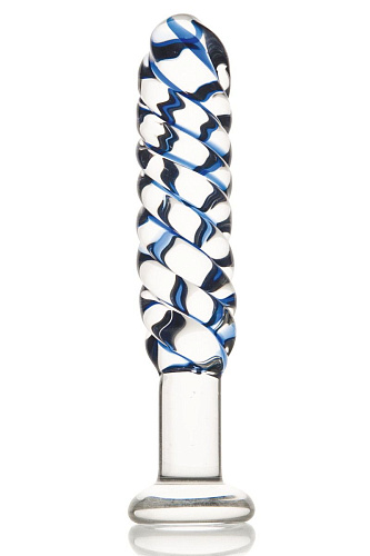 Стеклянный прозрачный фаллос со спиралью Sexus Glass 912004
