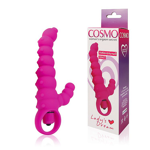 Розовый силиконовый рельефный вибромассажер Bior toys CSM-23050 (11,5 см)