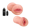 Двусторонний мастурбатор с вибропулей телесного цвета Lola toys Satisfaction Lucky charm 2101-06lola