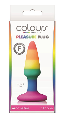 Разноцветная мини-пробка NS Novelties Colours Pride Edition Pleasure Plug Mini NSN-0408-51 (8,9 см)