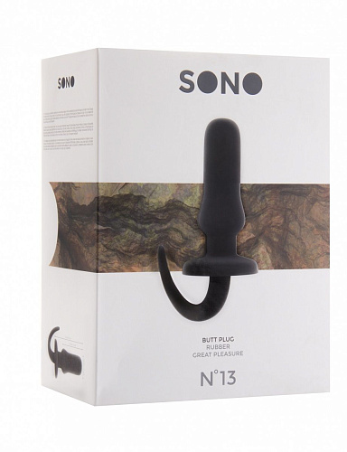 Чёрная анальная пробка с хвостиком Shots Media BV SONO №13 SON013BLK