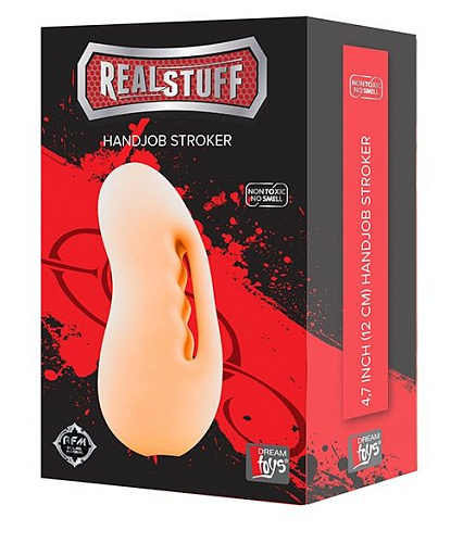 Телесный мастурбатор с удобным углублением под пальцы Dream Toys REALSTUFF MASTURBATOR FLESH 21179