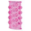 Розовая насадка на пенис с шишечками Dream Toys BASICX TPR SLEEVE PINK 20680