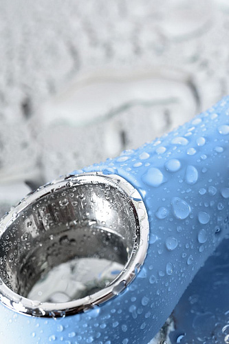 Голубой силиконовый вибратор с электростимуляцией ToyFa GALVANI VIBE 796002 (21 см)