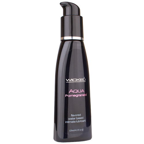 Лубрикант со вкусом граната в чёрной упаковке Wicked Aqua Pomegranate 90304 (120 мл)