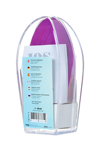 Фиолетовое перезаряжаемое виброкольцо с ресничками JOS RICO 782013