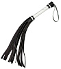 Белая гладкая плеть-флогер с чёрными хвостами Sitabella 3011-13 (40 см)