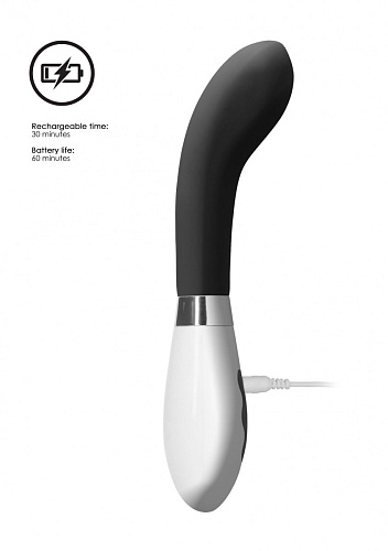 Чёрный вибратор для точки G Shots Media BV Apollo LUNA019BLK (21 см)