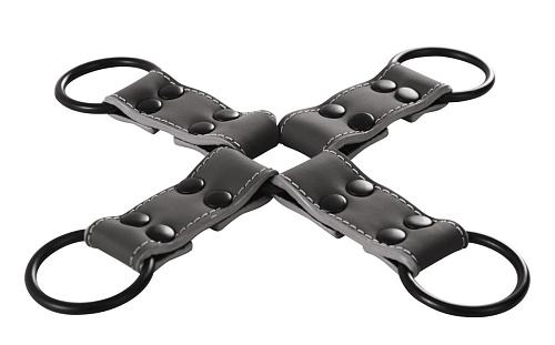 Чёрная крестообразная связка NS Novelties Bondage Hogtie NSN-1197-13