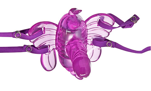 Фиолетовая вибробабочка с пультом ДУ Toy Joy HONEYDEW BUTTERFLY REMOTE 3006009035