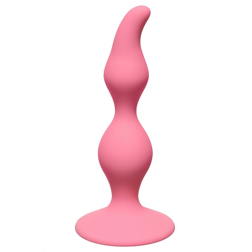 Розовая анальная пробка Lola toys Curved Anal Plug Pink 4105-01Lola (12,5 см)