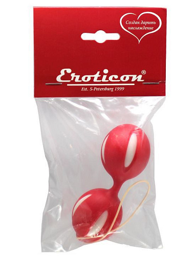 Красные вагинальные шарики с петлей Eroticon 31042-3