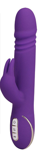 Фиолетовый вибратор с выпуклой головкой и стимулятором клитора Orion Rabbit Skater 0586161 (23 см)