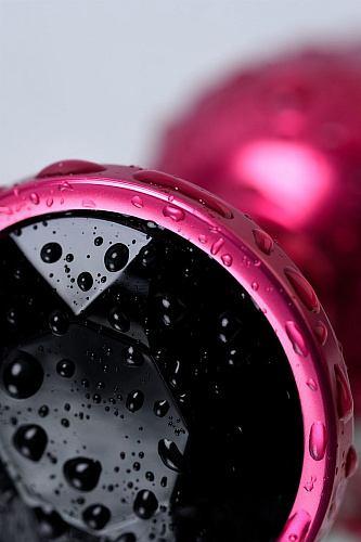 Красная анальная пробка с кристаллом чёрного цвета ToyFa 717007-95 (7,2 см)