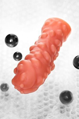 Телесная, покрытая пузырьками насадка на член KOKOS PS.003-L (16,5 см)