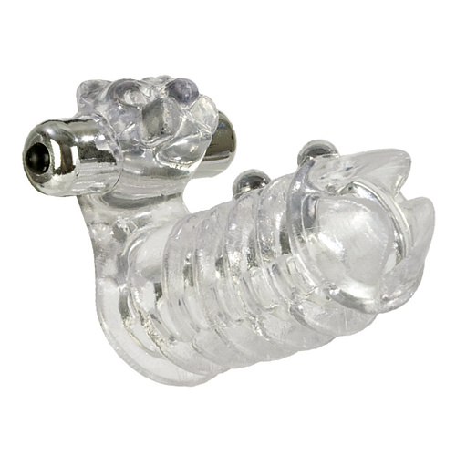 Прорачная вибронасадка с клиторальным стимулятором California Exotic Novelties Jaguar Enhancer with Beads SE-1631-10-3