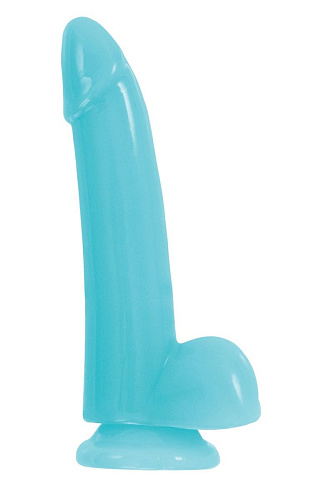 Нежно-голубой фаллоимитатор NS Novelties Smooth Glowing Dong 5 NSN-0477-17 (14,4 см)