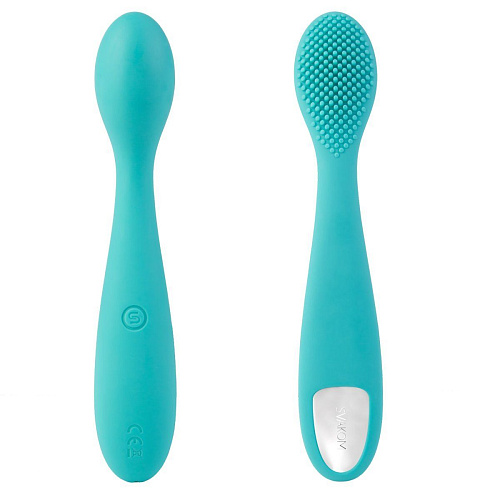 Зелёный вибратор с рельефной поверхностью головки для G-стимуляции Svakom Nina SG01A-GREEN (17 см)