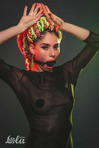 Чёрный кляп-шарик Lola toys Charmer L 1152-03lola