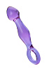 Нежно-фиолетовый стеклянный фаллоимитатор с ручкой-кольцом Sexus 912246 (12 см)